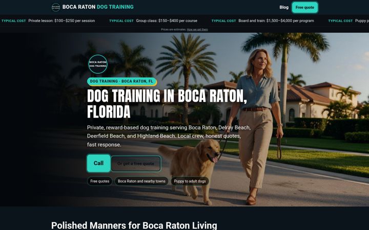 Dog Training Boca Raton website