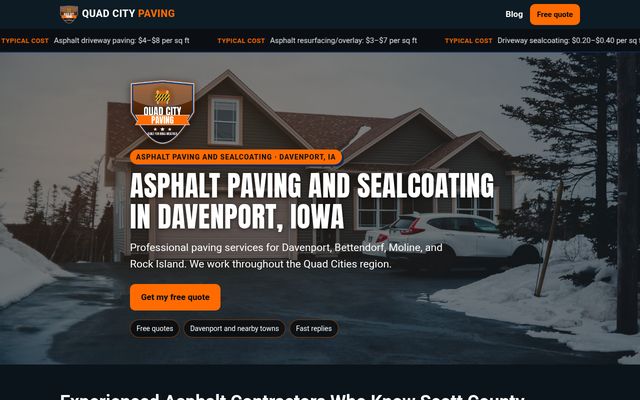 Quad City Paving website