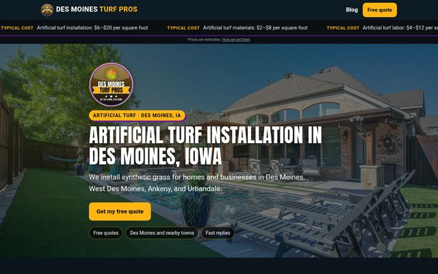 Des Moines Turf Pros website