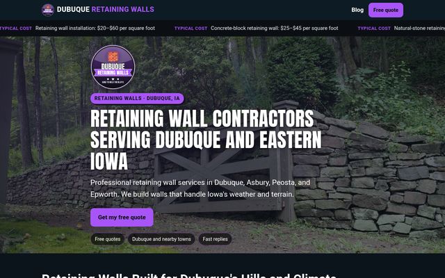 Dubuque Retaining Walls website