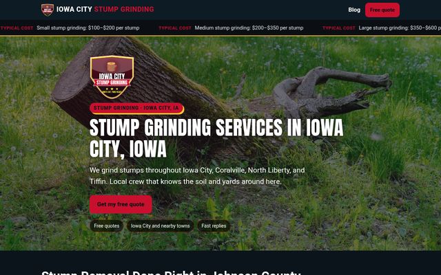 Iowa City Stump Grinding website