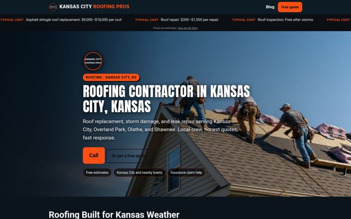 Roofing Kansas City website