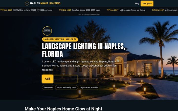 Landscape Lighting Naples website