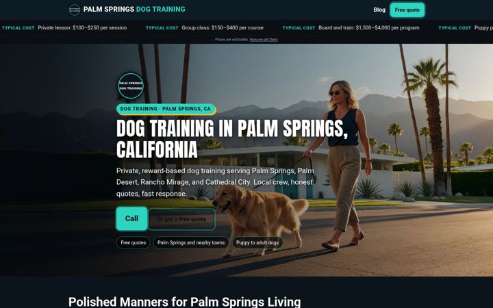 Dog Training Palm Springs website