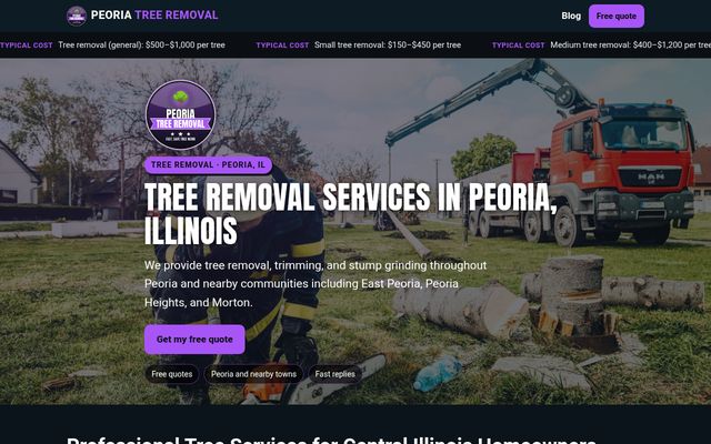 Peoria Tree Removal website