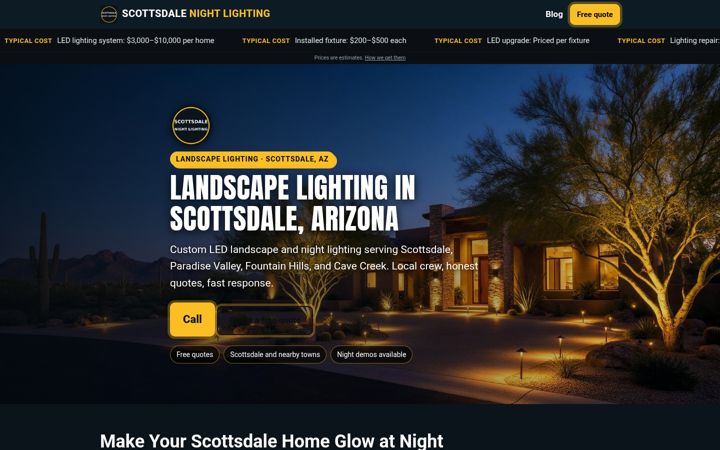Landscape Lighting Scottsdale website