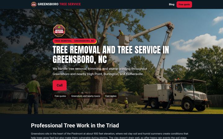 Tree Removal Greensboro website