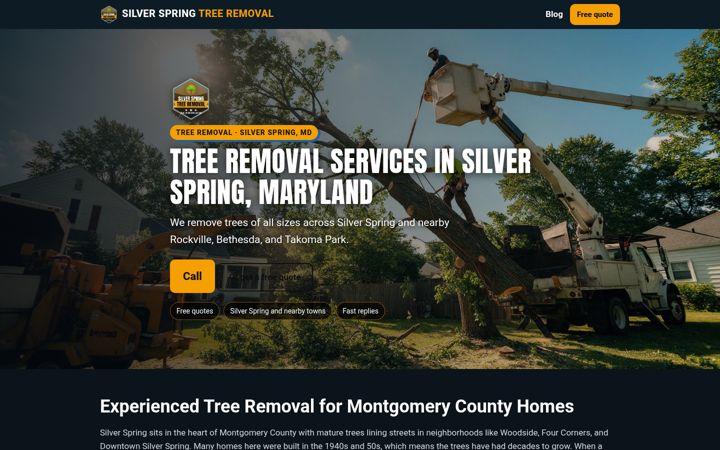 Tree Removal Silver Spring website