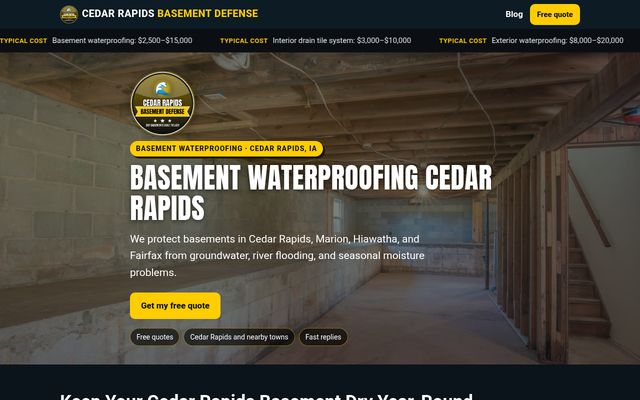 Cedar Rapids Basement Defense website