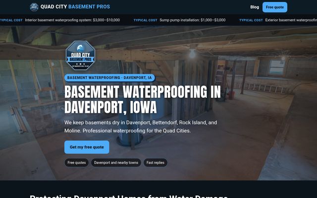 Quad City Basement Pros website